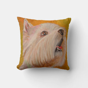 West Highland White Terrier Portrait Throw Pillow