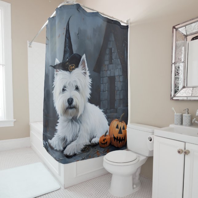 West Highland White Terrier Pumpkin Halloween  (In Situ)