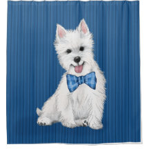 West Highland White Terrier rideau de douche