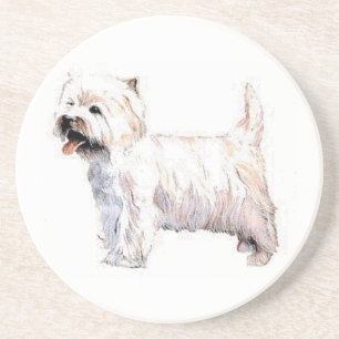 West Highland White Terrier Sandstone Coaster
