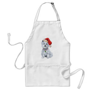 West Highland White Terrier Santa Claus Standard Apron