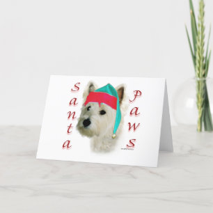 West Highland White Terrier Santa Paws Holiday Car Card