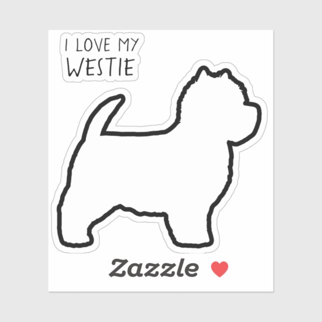 West Highland White Terrier Silhouette Westie Dog (Sheet)