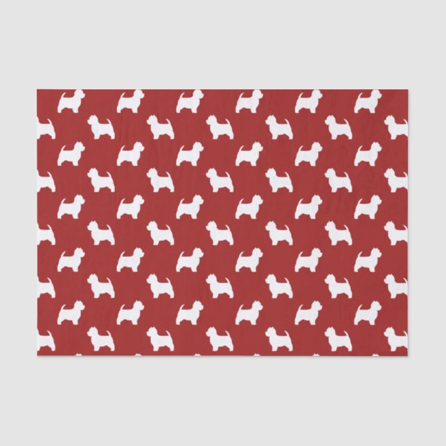 West Highland White Terrier Silhouettes Pattern Tissue Paper (Front)
