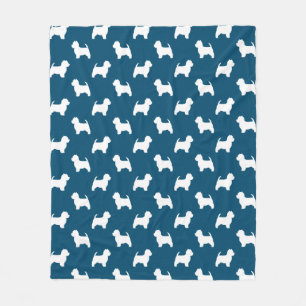 West Highland White Terrier Silhouettes Westie Dog Fleece Blanket