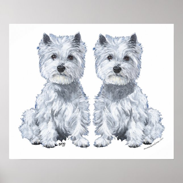 West Highland White Terrier Twins! Poster (Front)