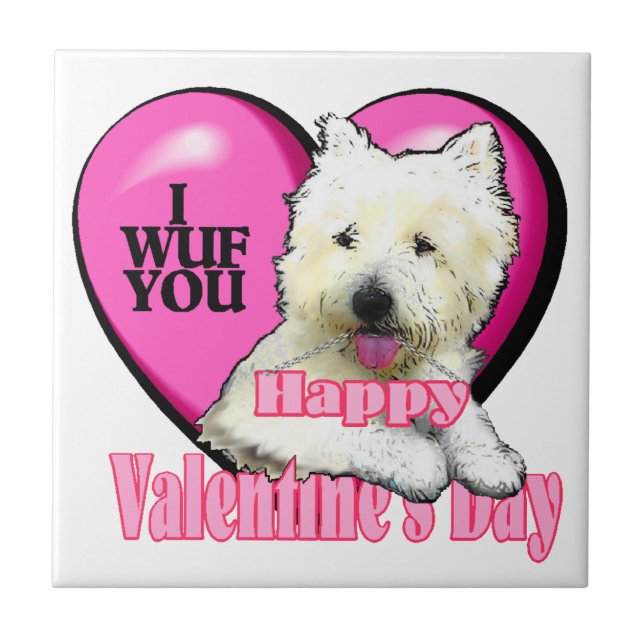 West Highland White Terrier Valentines Day Tile (Front)