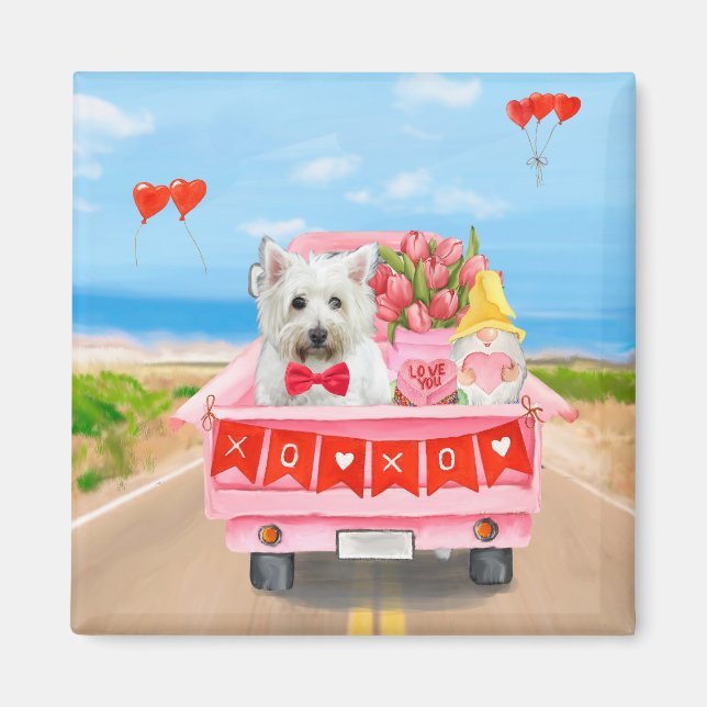 West Highland White Terrier Valentine's Day Truck Magnet (Front)