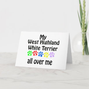 West Highland White Terrier Walks Design Holiday Card