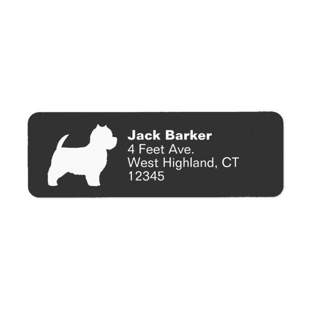 West Highland White Terrier Westie Adresse de reto (Devant)