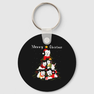 West Highland White Terrier Westie Christmas Tree Keychain
