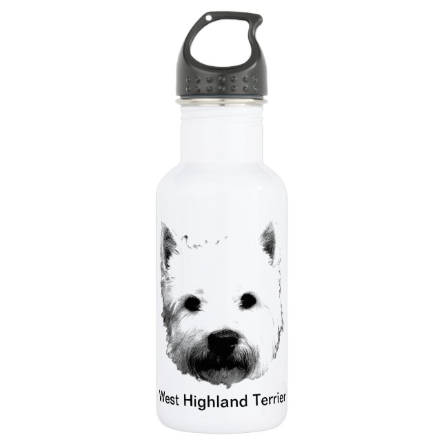 West Highland White Terrier Westie Dog Image 532 Ml Water Bottle (Front)