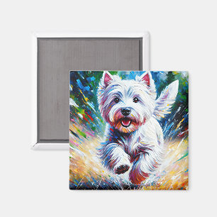 West Highland White Terrier "Westie" Dog Portrait Magnet