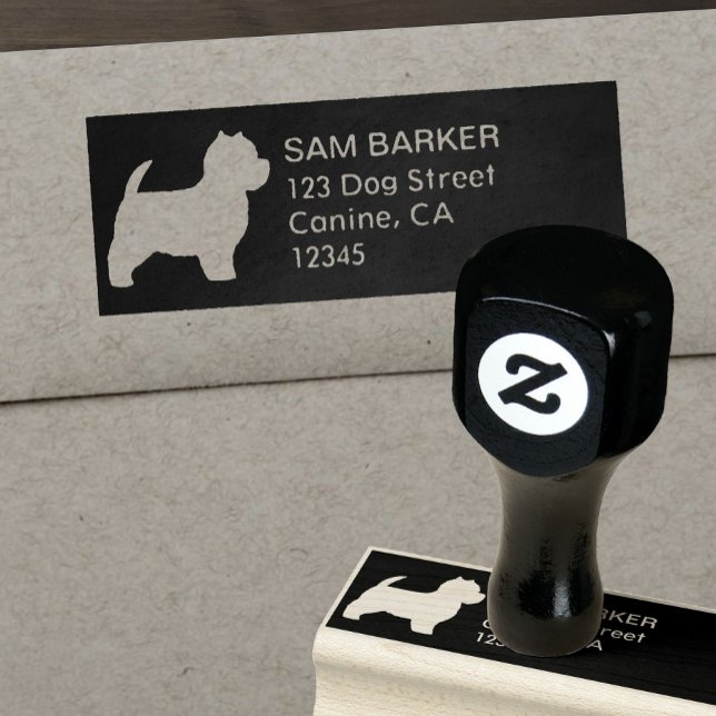 West Highland White Terrier Westie Return Address Rubber Stamp (Creator Uploaded)