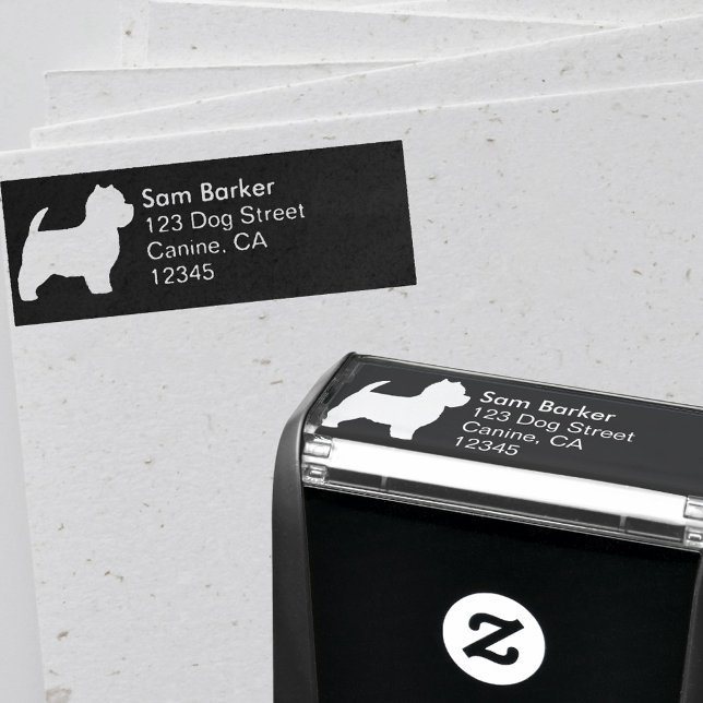 West Highland White Terrier Westie Return Address Self-inking Stamp (Creator Uploaded)