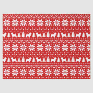 West Highland White Terriers Christmas Pattern Red Tissue Paper