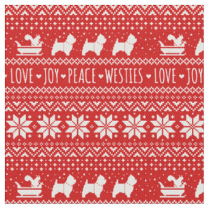 West Highland White Terriers Christmas Westie Dogs Fabric