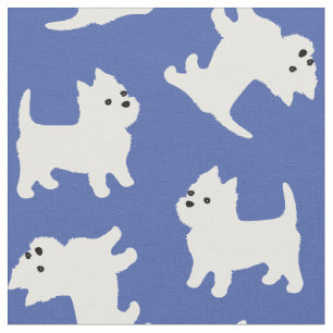 West Highland White Terriers Custom Colour Westies Fabric