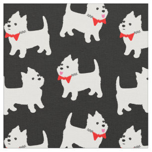 West Highland White Terriers Westie Puppies Fabric