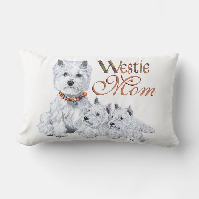 West Higland White Terrier MOM Lumbar Pillow (Front)