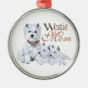 West Higland White Terrier MOM Metal Ornament