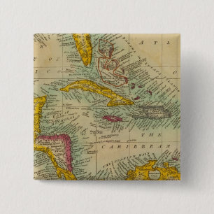 West India Islands 2 Inch Square Button