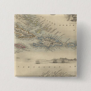 West India Islands 3 2 Inch Square Button