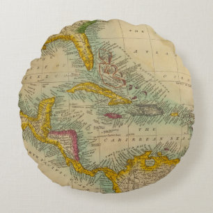 West India Islands Round Pillow
