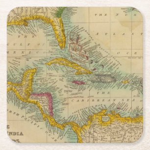 West India Islands Square Paper Coaster