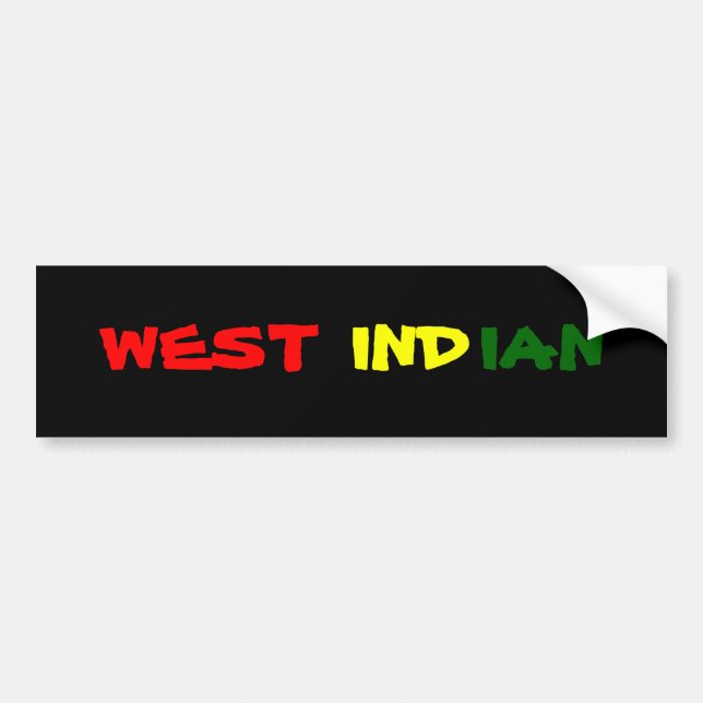 West Indian Bumper Sticker (Front)