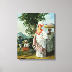 West Indian Creole Woman with her Black Servant, c Canvas Print