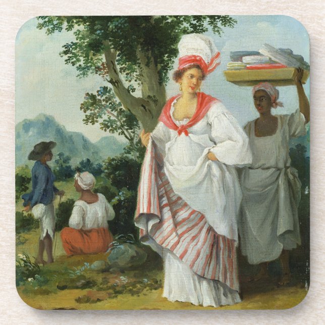 West Indian Creole Woman with her Black Servant, c Coaster (Front)