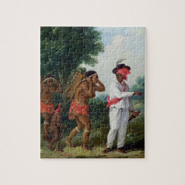 West Indian Man of Colour, Directing two Carib Wom Jigsaw Puzzle (Vertical)