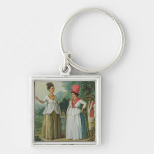 West Indian Women of Colour, with a Child and Blac Keychain