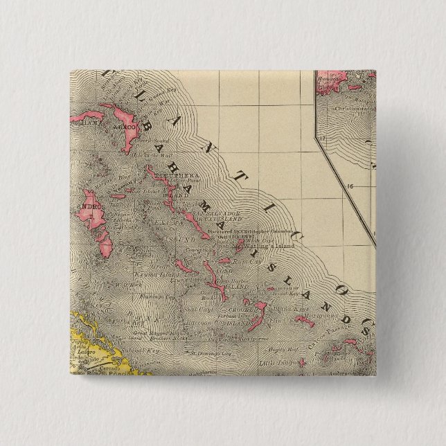 West Indies 12 2 Inch Square Button (Front)