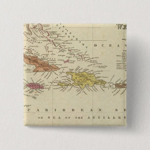 West Indies 14 2 Inch Square Button