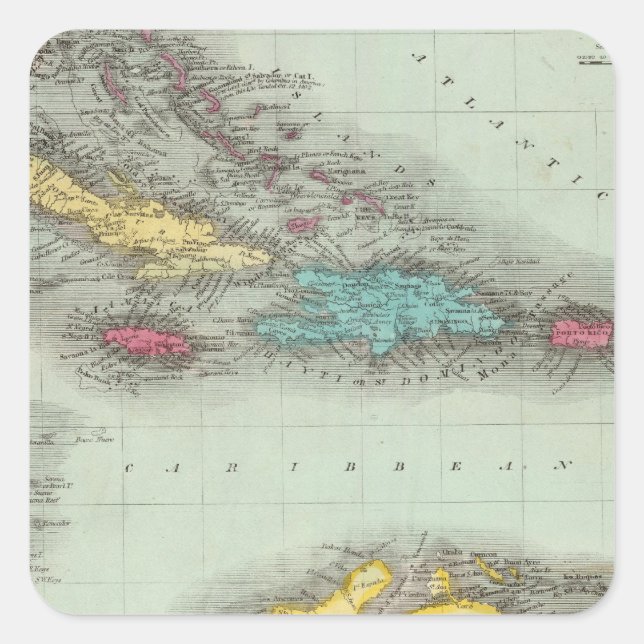 West Indies 8 Square Sticker (Front)