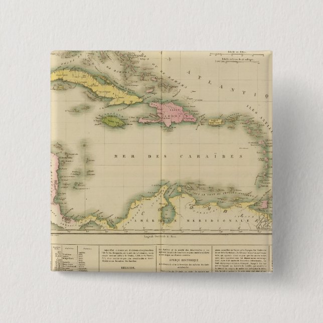 West Indies 9 2 Inch Square Button (Front)