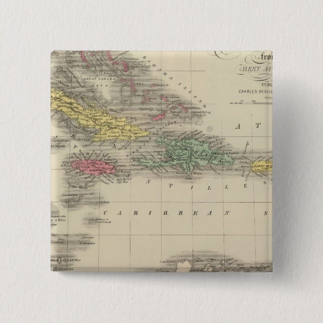 West Indies 9 2 Inch Square Button (Front)
