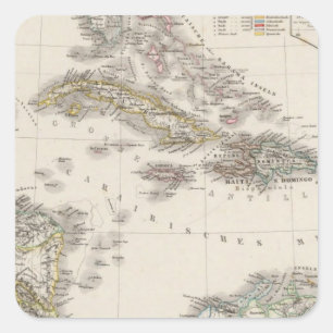 West Indies and Central America Square Sticker