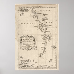 West Indies Antique Map Poster