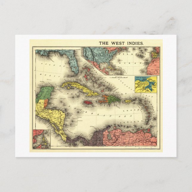 West IndiesPanoramic MapWest Indies Postcard (Front)