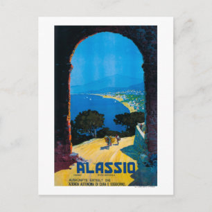 West Italian Riviera Travel Poster Postcard