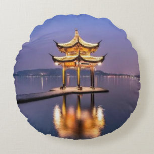 West Lake, Hangzhou, Chinese Round Pillow