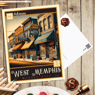 West Memphis, Arkansas Carte postale Vintage