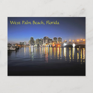 West Palm Beach at dusk Postcard