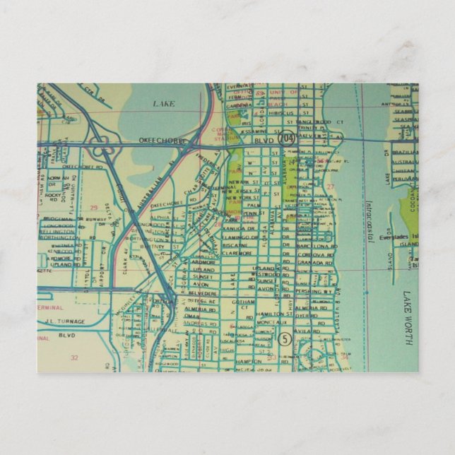 West Palm Beach, FL Carte Vintage (Devant)