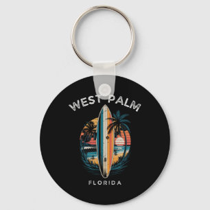 West Palm Beach Florida Men Women Surfing Keychain