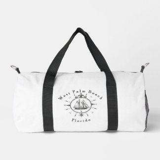 West Palm Beach Florida Nautical Sailing Compass  Duffle Bag