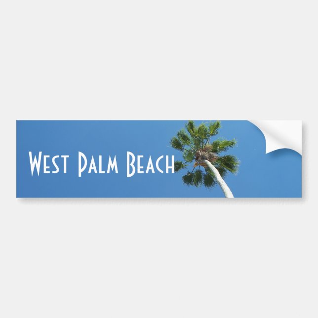 West Palm Beach Florida Palm Tree Bumper Sticker (Front)